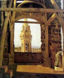 Giuseppe Abbati The Tower of the Palazzo del Podesta oil painting picture